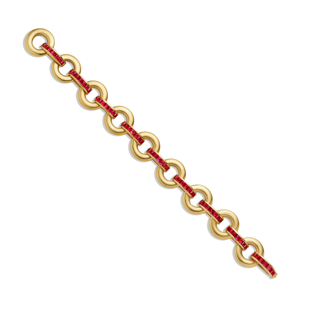 Macklowe Gallery Cartier Paris Late Art Deco Ruby Bracelet