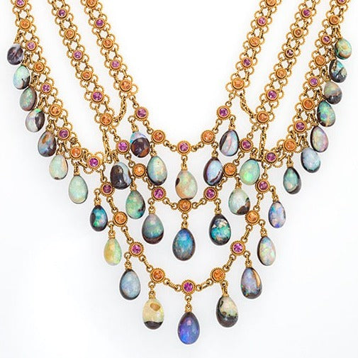 
                      
                        Macklowe Gallery Boulder Opal and Multi-Color Garnet Necklace
                      
                    