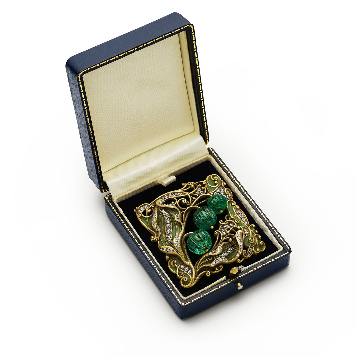 Macklowe Gallery Marcus & Co. Art Nouveau Emerald and Diamond Plaque