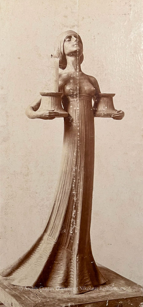 
                      
                        Macklowe Gallery Gustav Gurschner Bronze Female Figure Candelabrum
                      
                    