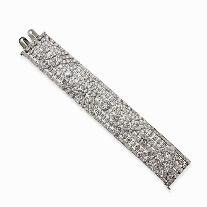 Macklowe Gallery Okrant et Davidonniez Diamond Wide Strap Bracelet