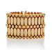 Macklowe Gallery Wide Retro Fancy Link 18K Gold Strap Bracelet