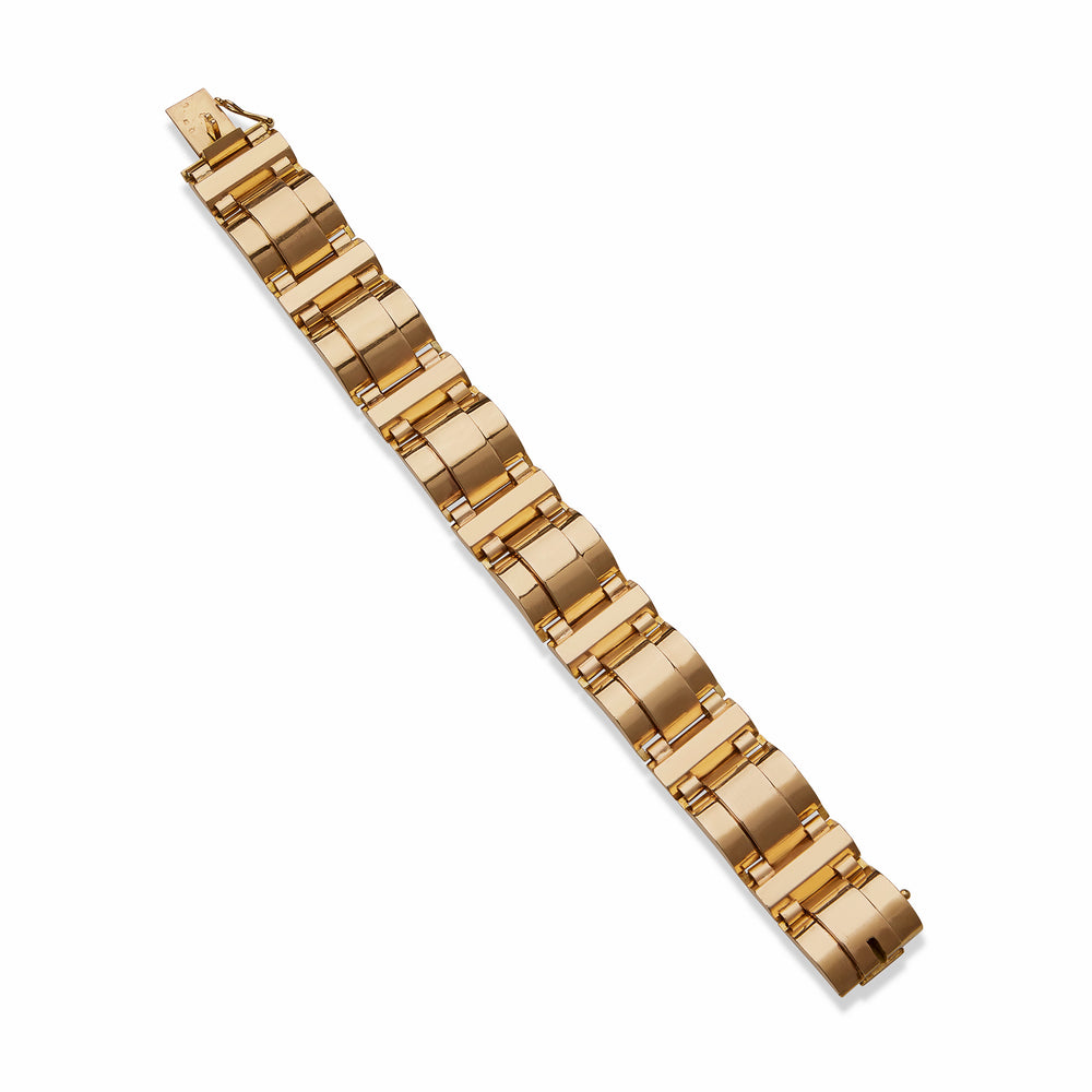 
                      
                        Macklowe Gallery French Retro Tank Track 18K Gold Bracelet
                      
                    