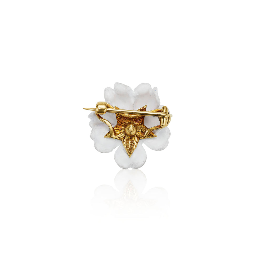 Macklowe Gallery Antique Tiffany & Co. Enamel Flower Brooch
