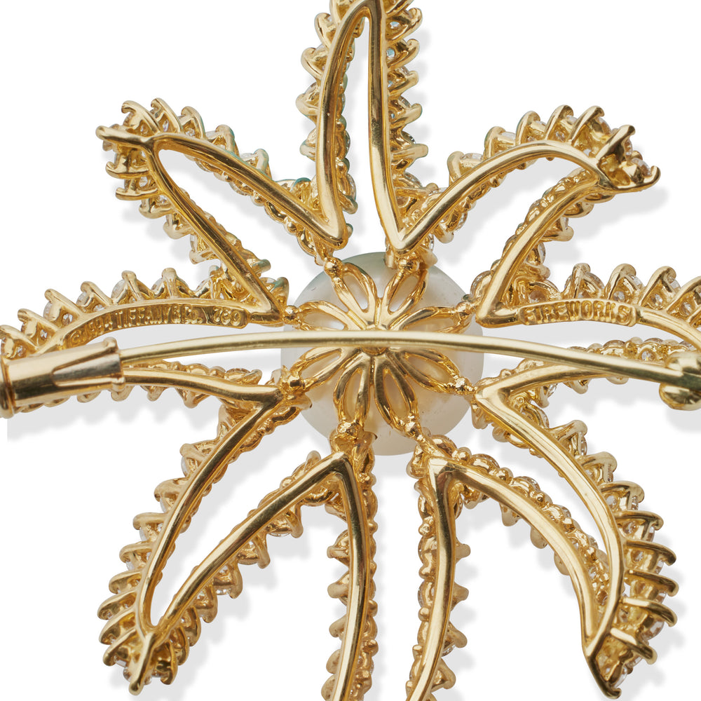 
                      
                        Macklowe Gallery Tiffany & Co. Fireworks Pearl and Diamond Brooch
                      
                    