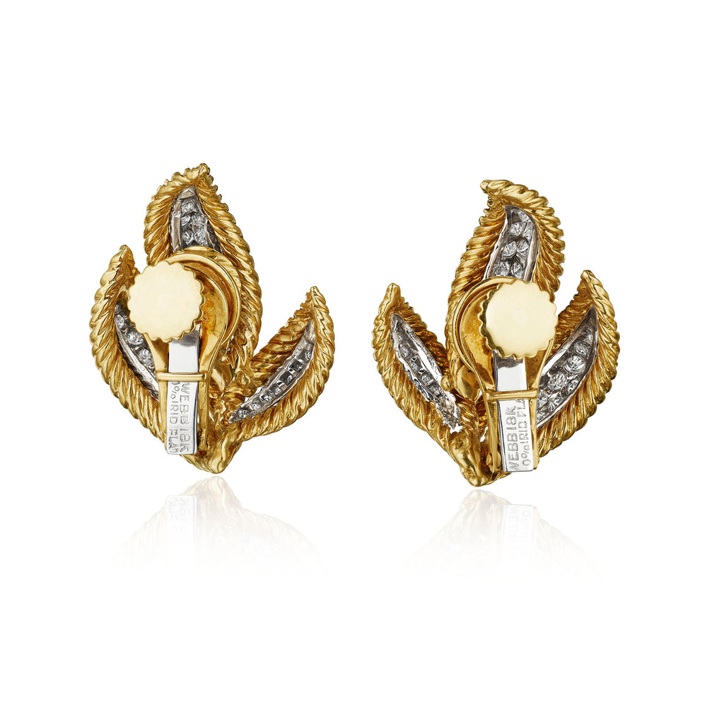
                      
                        Macklowe Gallery David Webb Diamond Leaf Earrings
                      
                    