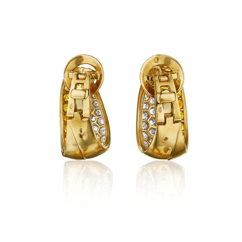 
                      
                        Macklowe Gallery Van Cleef & Arpels Fancy Yellow Diamond Hoop Earrings 
                      
                    