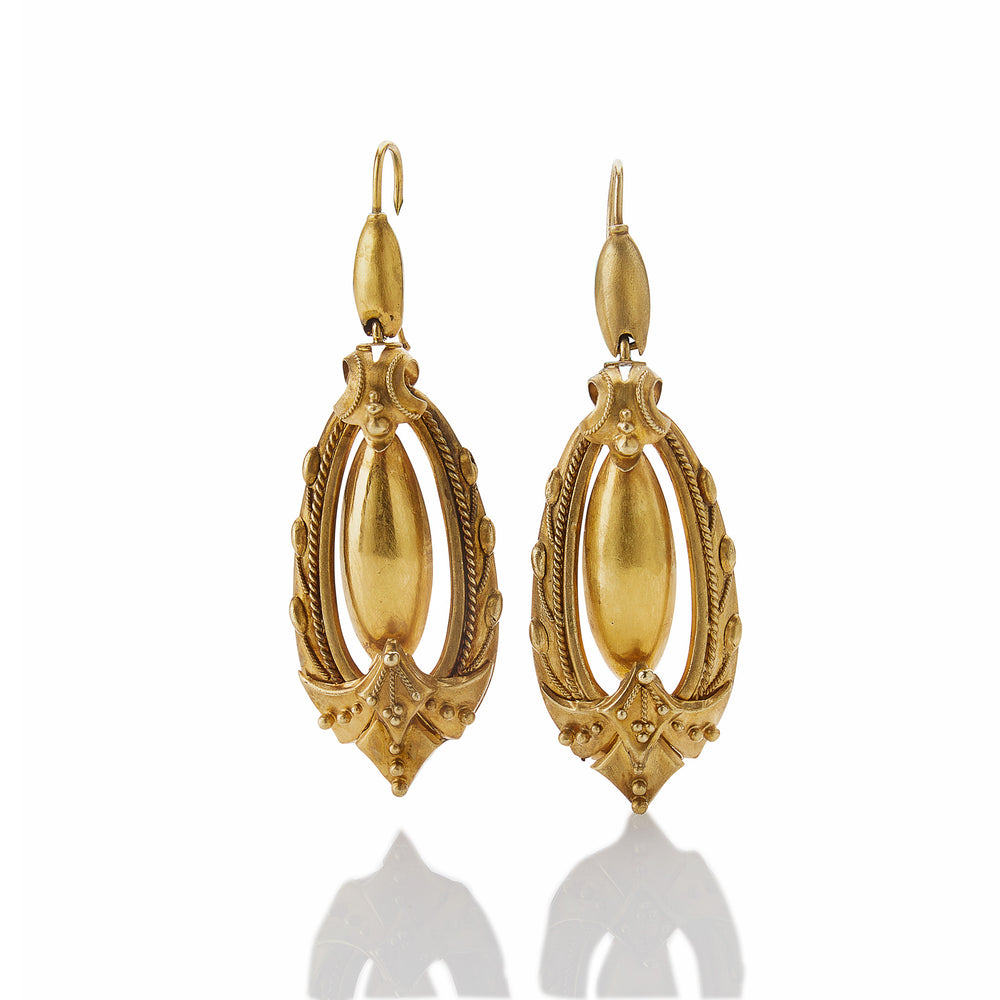 
                      
                        Macklowe Gallery Victorian 15K Gold Pendant Pendant Earrings
                      
                    