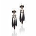 Macklowe Gallery Onyx and Black Enamel Pendant Earrings