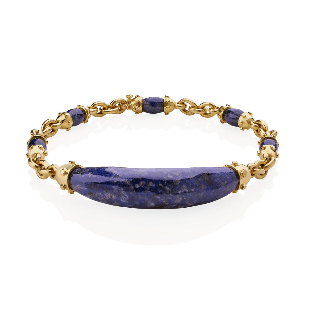 
                      
                        Macklowe Gallery Aldo Cipullo for Cartier 18K Gold and Sodalite "Rounds" Necklace
                      
                    