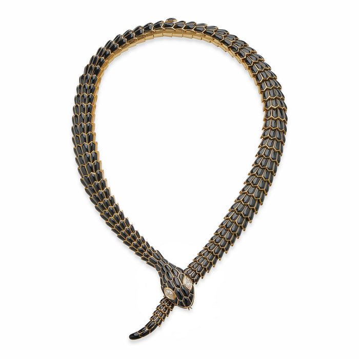 Macklowe Gallery Bulgari "Black Mamba" Black Onyx Serpenti Snake Necklace