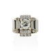 Macklowe Gallery French Retro 18K White Gold and Diamond Ring