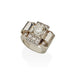 Macklowe Gallery French Retro 18K White Gold and Diamond Ring