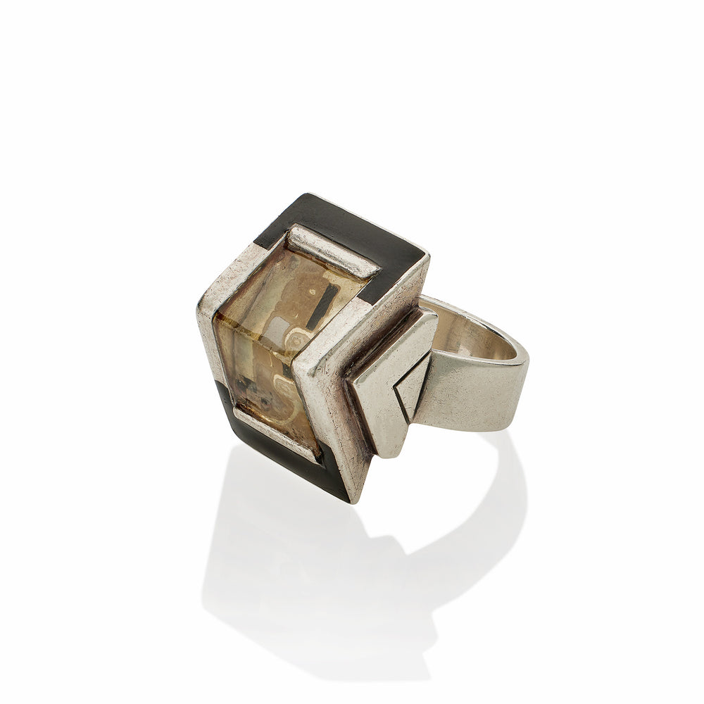 
                      
                        Macklowe Gallery Jean Després and Étienne Cournault French Modernist "Bijoux-Glace" Ring
                      
                    