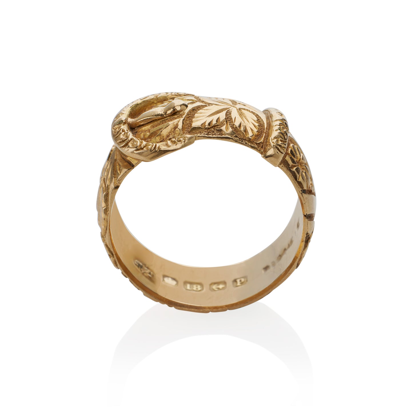 Macklowe Gallery Antique English 18K Gold Buckle Ring