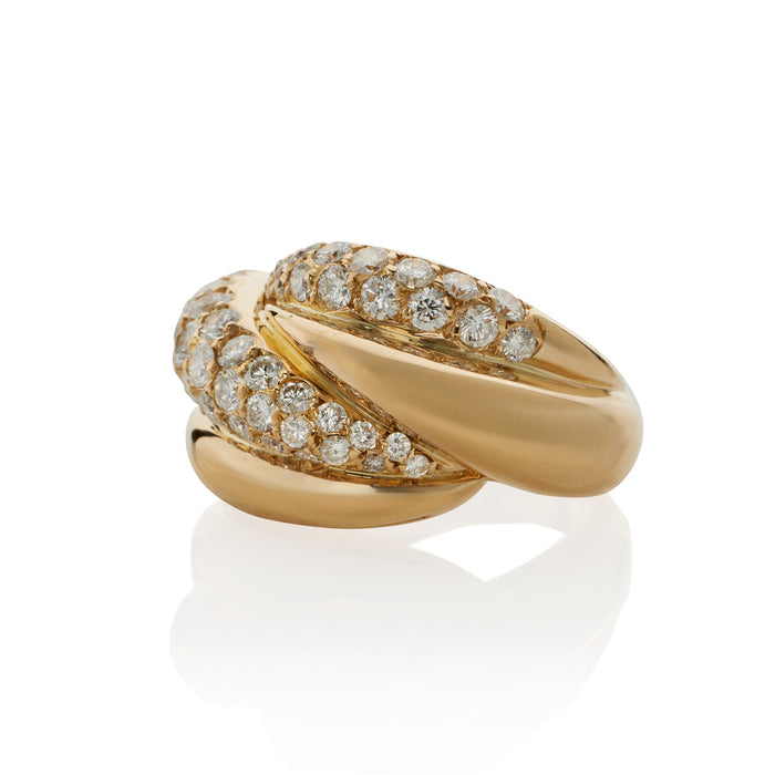 Macklowe Gallery Van Cleef & Arpels Paris 18K Gold and Diamond Bombé Ring