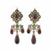 Macklowe Gallery French Renaissance Revival "Holbeinesque" Garnet, Diamond and Enamel Day/Night Girandole Pendant Earrings and Brooch