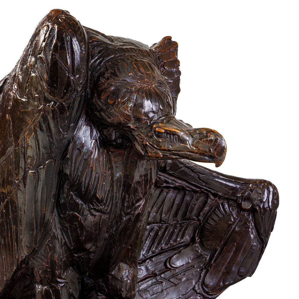 
                      
                        Macklowe Gallery Rembrandt Bugatti "Vulture, One Wing Spread (Vautour, une aile déployée)" Bronze Sculpture
                      
                    