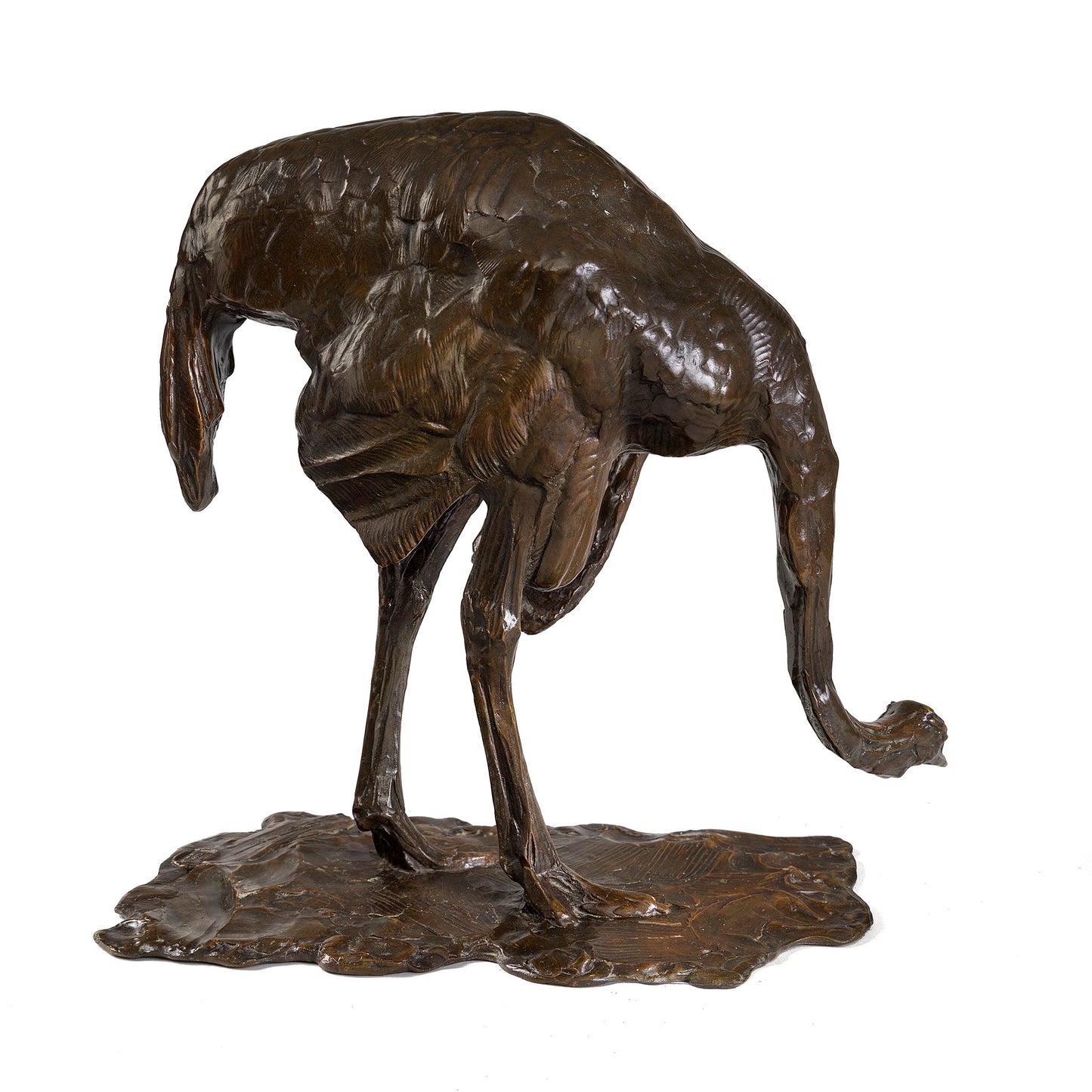 Macklowe Gallery Rembrandt Bugatti "Ostrich head lowered (Autruche baissant la tête)" Bronze Sculpture