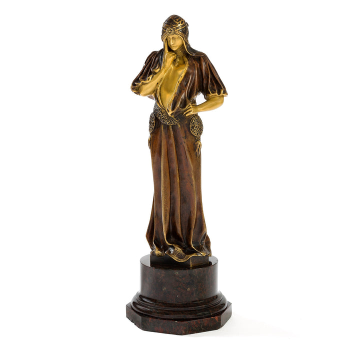 Macklowe Gallery Marius Mars-Vallet "Sarah Bernhardt as Princess Lointaine" Bronze Sculpture