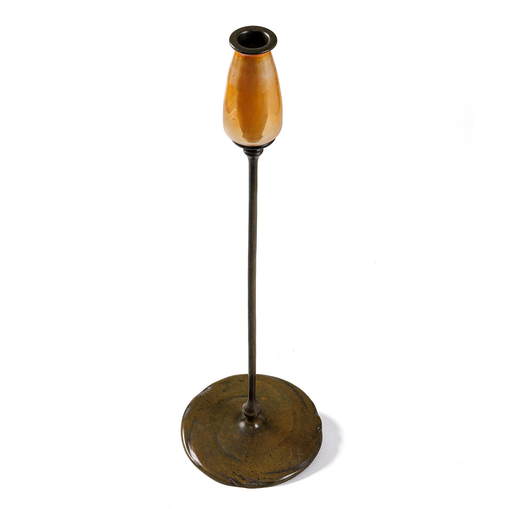
                      
                        Macklowe Gallery Tiffany Studios New York Single Candle Holder with Blown Glass Top
                      
                    
