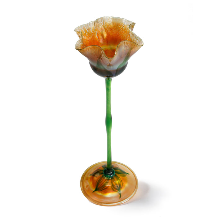 Macklowe Gallery Tiffany Studios New York Ruffled Rim Flower Form Glass Vase