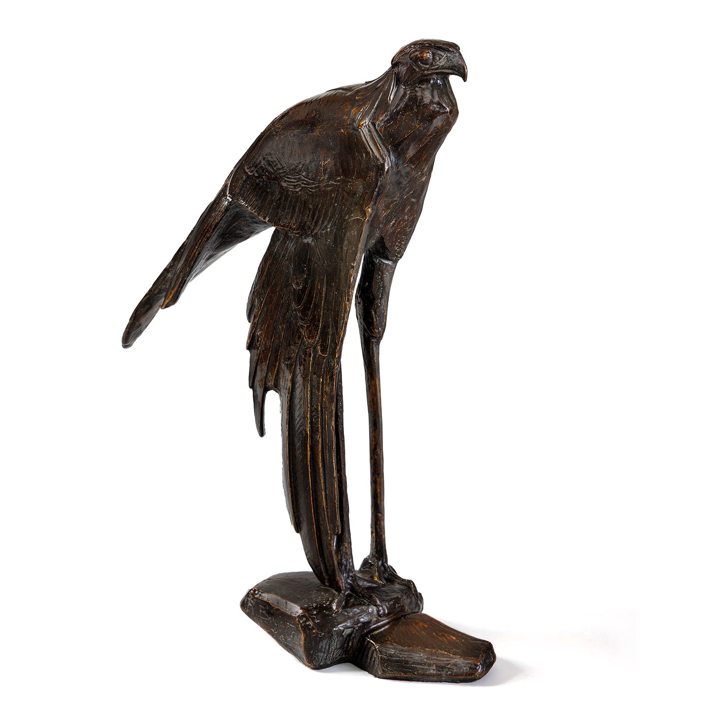 Macklowe Gallery Rembrandt Bugatti "Male Secretary Bird, One Wing Spread (Serpentaire mâle, une aile deployée)" Bronze Sculpture