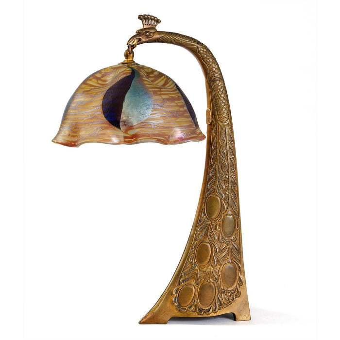 Macklowe Gallery Loetz "Peacock" Table Lamp