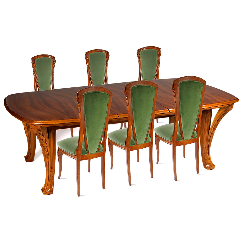 Macklowe Gallery Louis Majorelle "Chicorée" Walnut and Oak Dining Suite