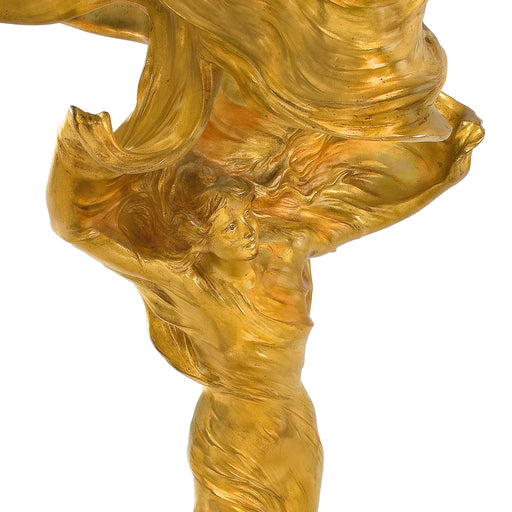 Macklowe Gallery François-Raoul Larche "Loïe Fuller," Gilt Bronze Sculpture