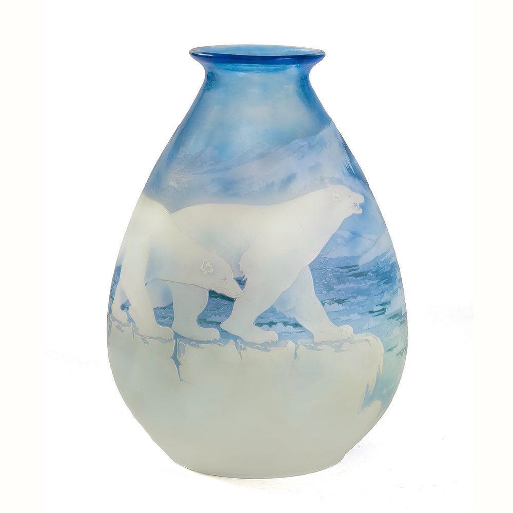 Macklowe Gallery Émile Gallé “Ours Polaires” Cameo Glass Vase