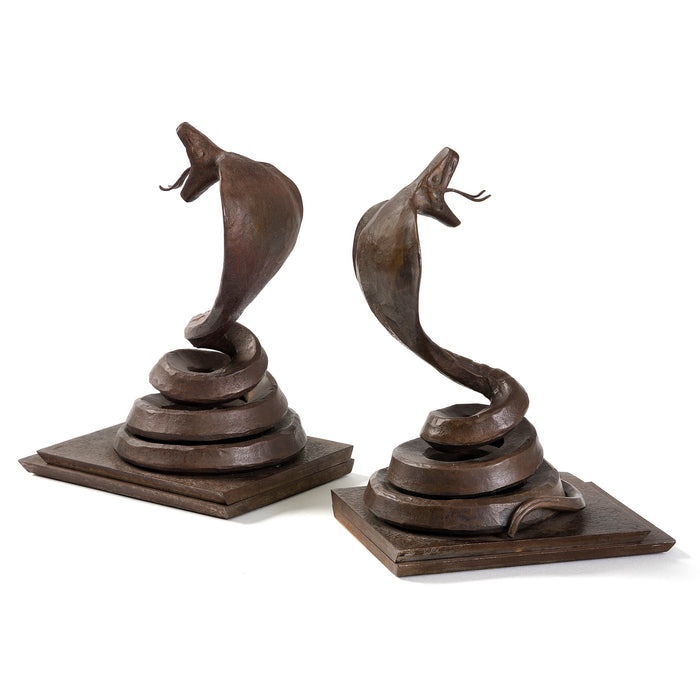 Macklowe Gallery Edgard Brandt Pair of "Cobra" Bookends