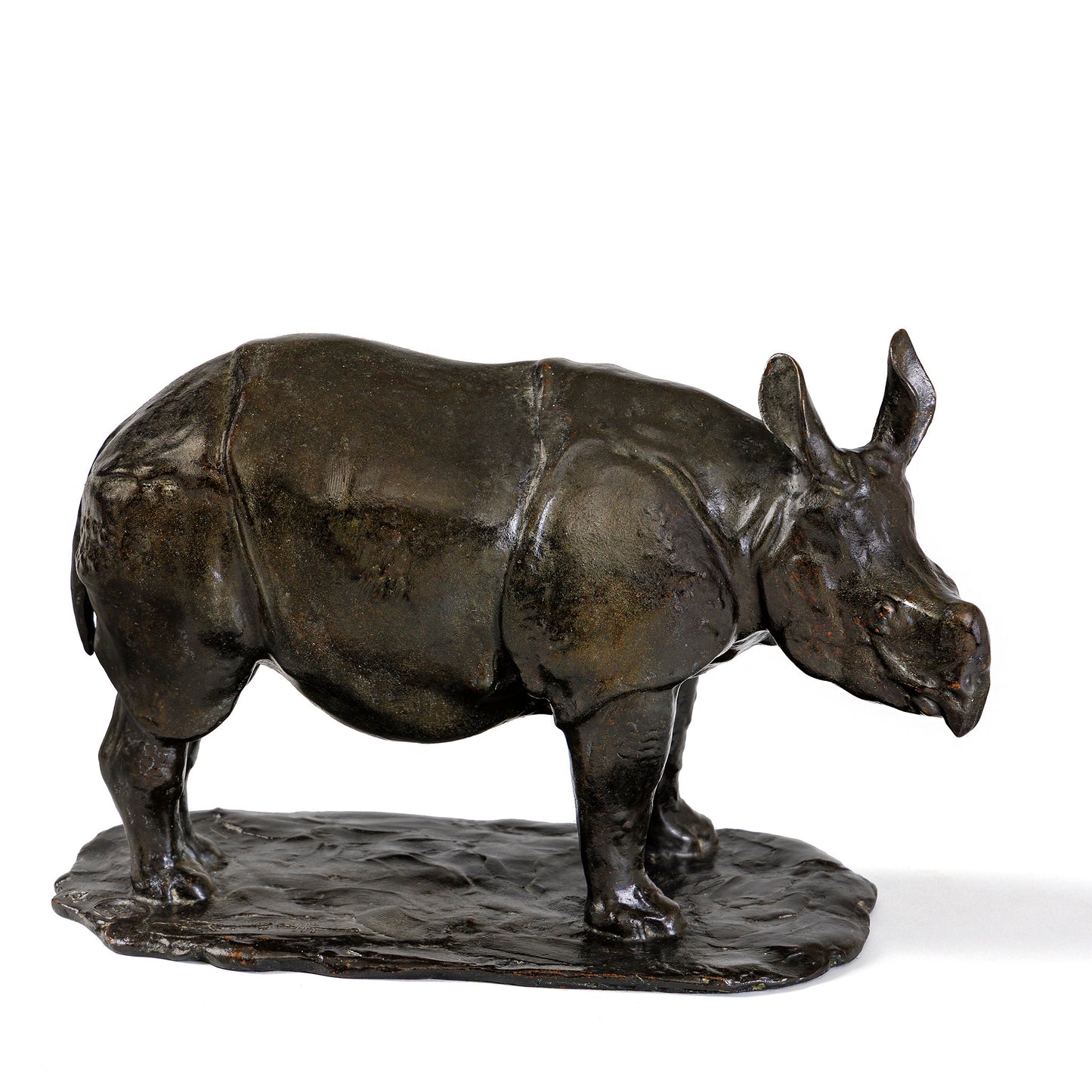 Macklowe Gallery Rembrandt Bugatti "Javan Rhinoceros, Small Model (Rhinocéros de Java, Petite Modele)" Bronze Sculpture