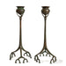 Macklowe Gallery Tiffany Studios New York Pair of "Root" Candlesticks