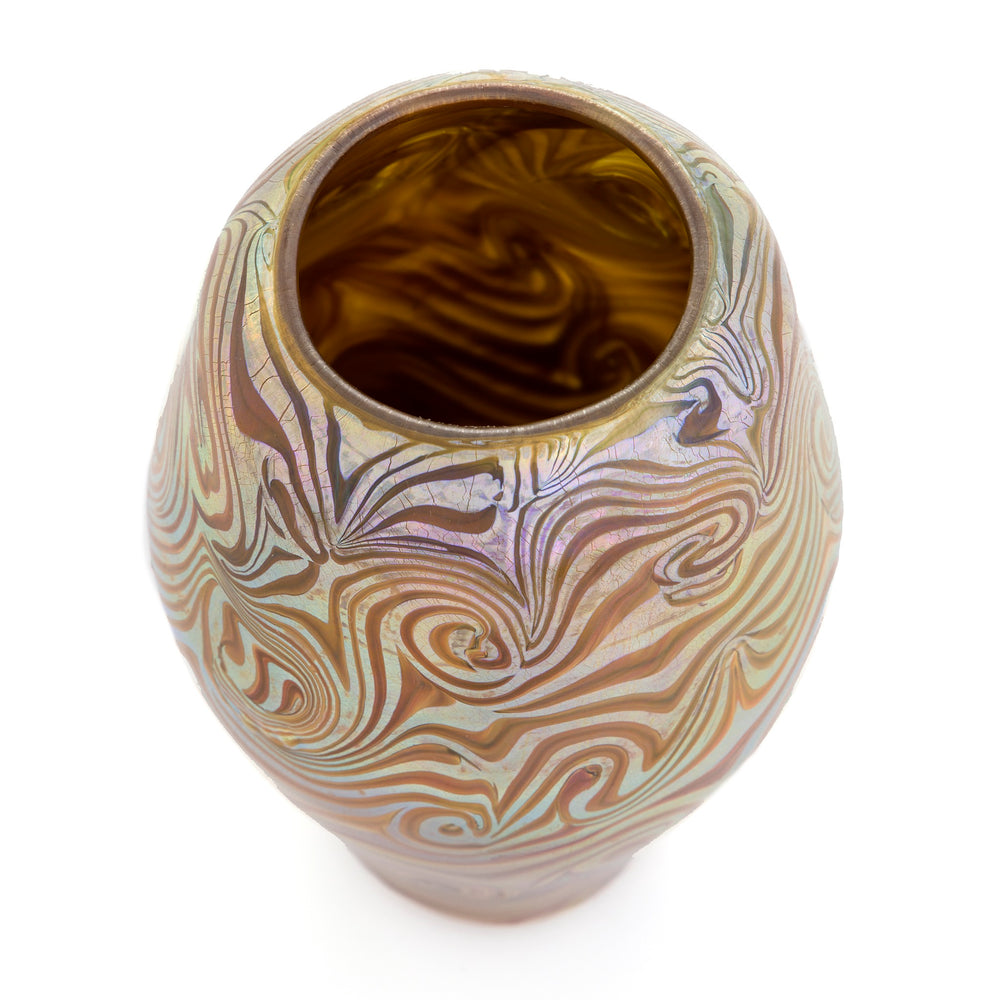 
                      
                        Macklowe Gallery Tiffany Studios New York "Damascene" Favrile Glass Vase
                      
                    