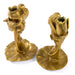 Macklowe Gallery Alexandre Clerget "Iris & Lotus" Gilt Bronze Candlesticks