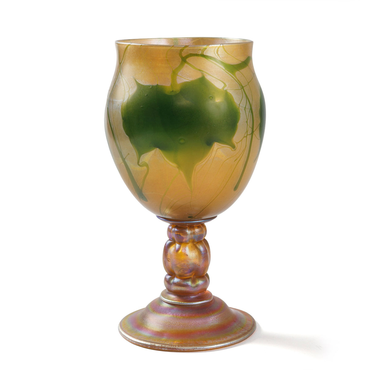 Macklowe Gallery Tiffany Studios New York Monumental Favrile Glass Goblet