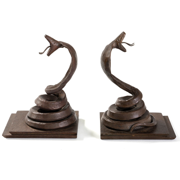 Macklowe Gallery Edgard Brandt Pair of "Cobra" Bookends