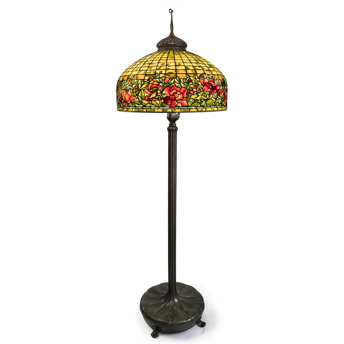 Macklowe Gallery Tiffany Studios New York "Peony" Border Floor Lamp