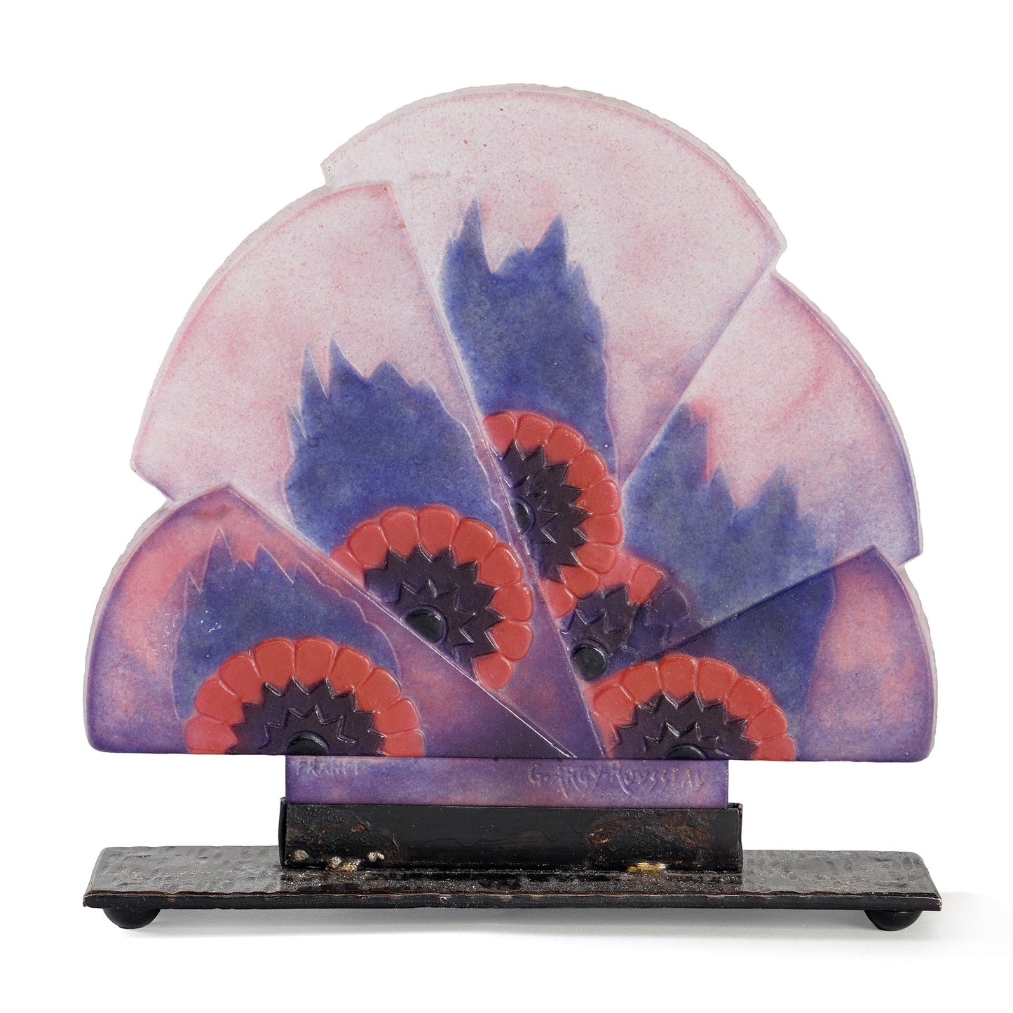 Macklowe Gallery Gabriel Argy-Rousseau Pâte de Verre "Eventail de Fleurs" Night Light
