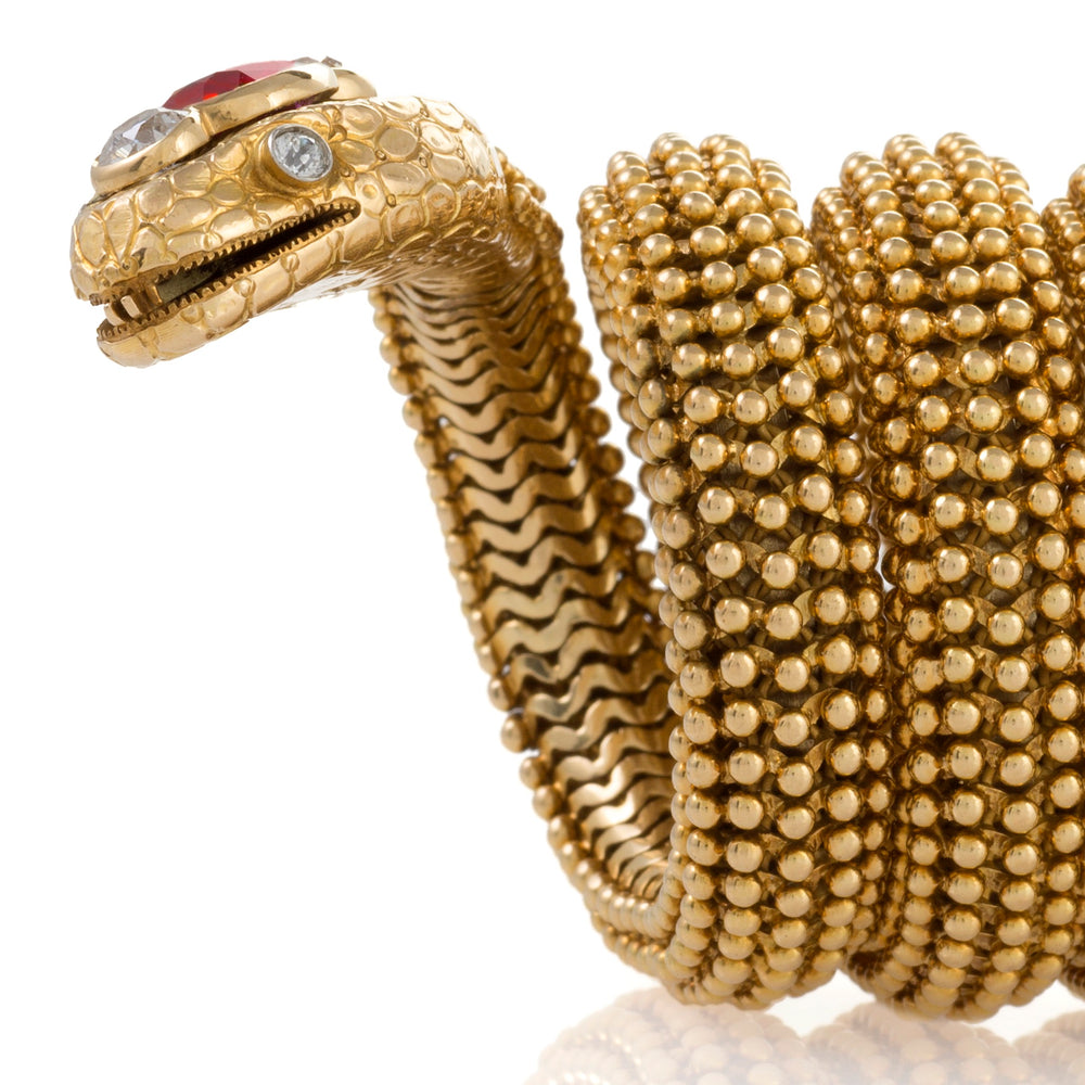 
                      
                        Macklowe Gallery Bulgari Ceylon Ruby "Serpenti" Bracelet Watch
                      
                    