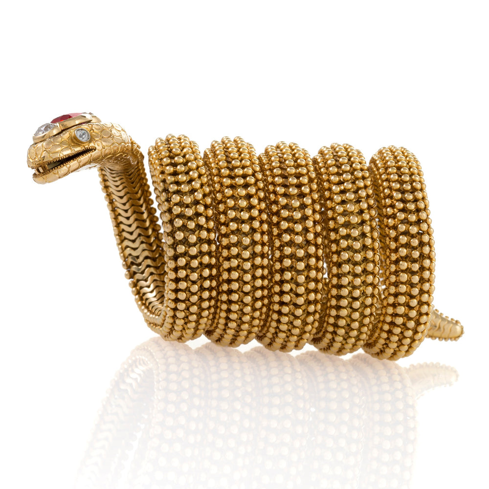
                      
                        Macklowe Gallery Bulgari Ceylon Ruby "Serpenti" Bracelet Watch
                      
                    