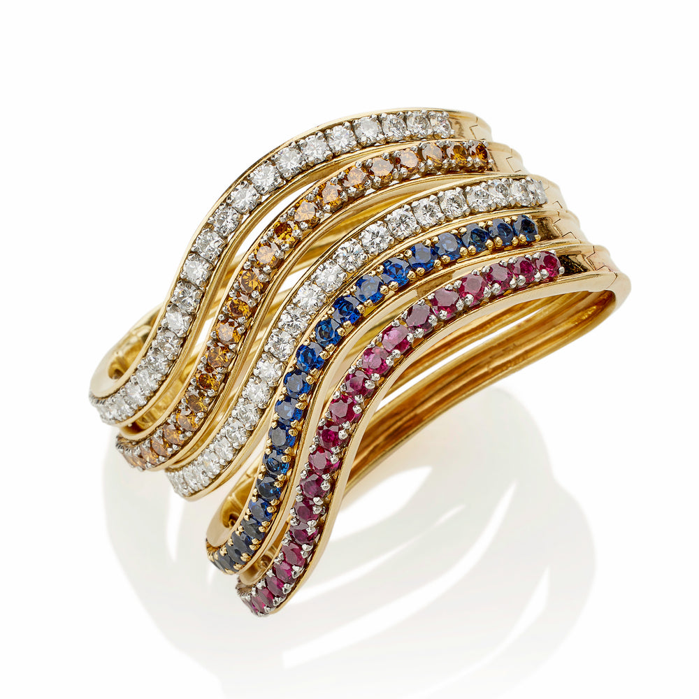 
                      
                        Macklowe Gallery Five Diamond and Gem-set Oscar Heyman Bangle Bracelets
                      
                    