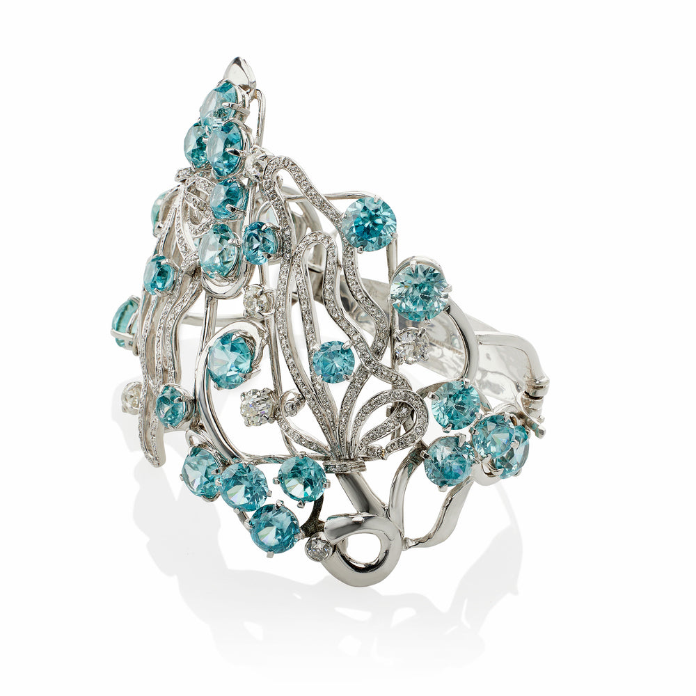 
                      
                        Macklowe Gallery Seaman Schepps Blue Zircon and Diamond Bracelet
                      
                    