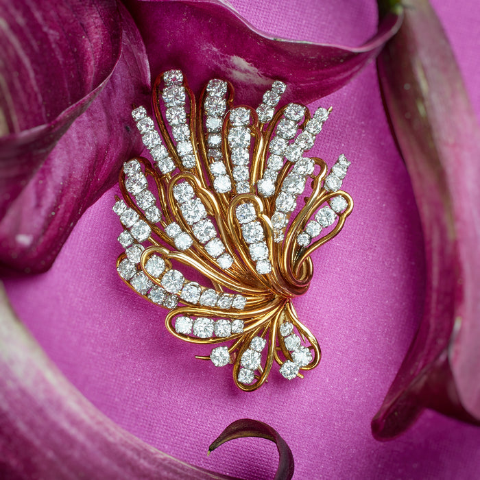 Bulgari Gold and Diamond Bouquet Brooch