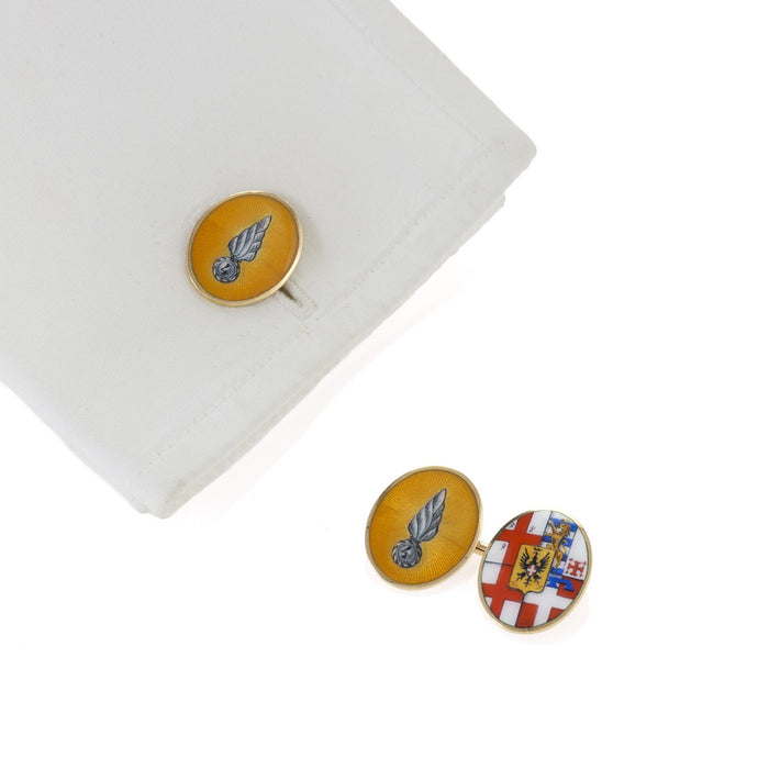 Macklowe Gallery Granero Torino Heraldic Enamel Cuff Links