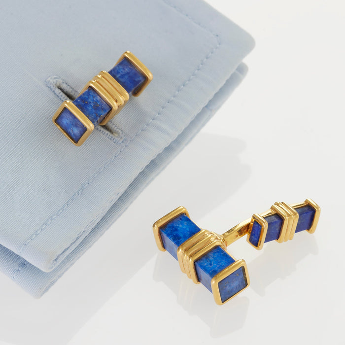 Macklowe Gallery Fred Paris Lapis Lazuli Baton Cuff Links