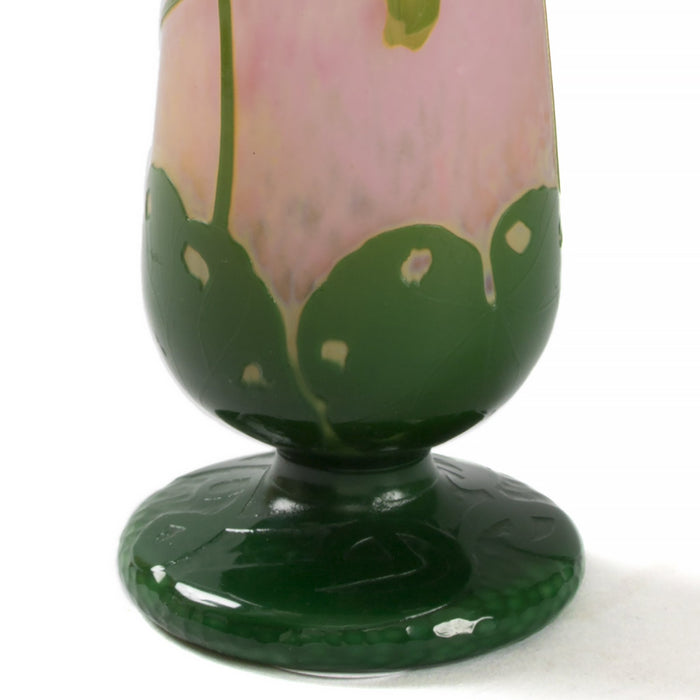 Macklowe Gallery Daum Nancy Cyclamen Glass Vase with Handles