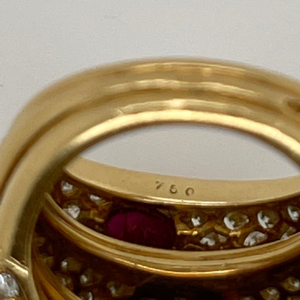 
                      
                        Cartier Ruby and Diamond “Three Band” Ring
                      
                    