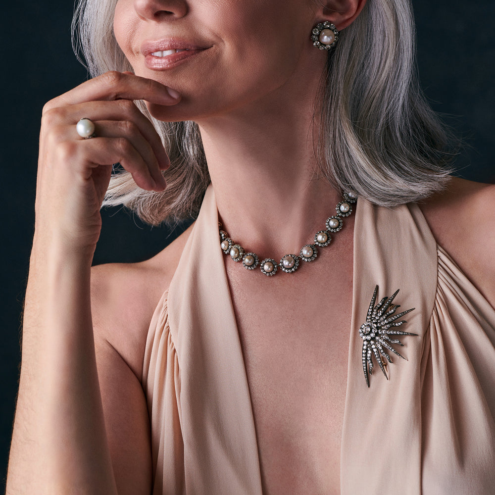
                      
                        Macklowe Gallery Natural Saltwater Button Pearl and Diamond Necklace
                      
                    